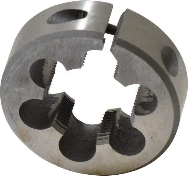 Interstate - 3/4-27 UNS Thread, 1-1/2" Outside Diam High Speed Steel Round Die - Right Hand Thread, Adjustable - Exact Tool & Supply