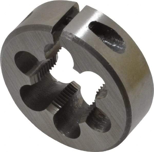 Interstate - M18x1.00 Metric Fine Thread, 1-1/2" Outside Diam High Speed Steel Round Die - Right Hand Thread, Adjustable - Exact Tool & Supply