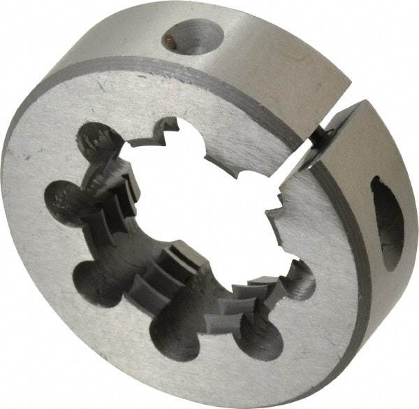 Interstate - M30x3.50 Metric Coarse Thread, 2" Outside Diam High Speed Steel Round Die - Right Hand Thread, Adjustable - Exact Tool & Supply