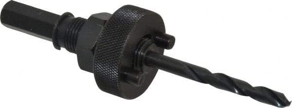 Lenox - 1-1/4 to 6" Tool Diam Compatibility, Straight Shank, Carbon Steel Integral Pilot Drill, Hole Cutting Tool Arbor - 33/64" Min Chuck, Hex Shank Cross Section, Quick-Change Attachment, For Hole Saws 2L - Exact Tool & Supply