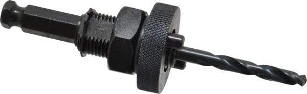Lenox - 1-1/4 to 6" Tool Diam Compatibility, Straight Shank, Carbon Steel Integral Pilot Drill, Hole Cutting Tool Arbor - 33/64" Min Chuck, Hex Shank Cross Section, Quick-Change Attachment, For Hole Saws 3L - Exact Tool & Supply