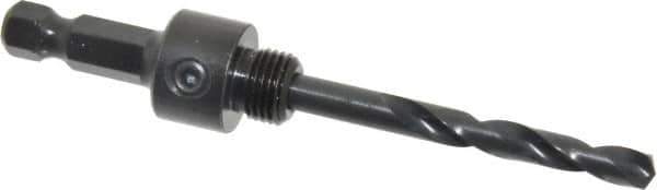 Lenox - 9/16 to 1-3/16" Tool Diam Compatibility, Straight Shank, Carbon Steel Integral Pilot Drill, Hole Cutting Tool Arbor - 25/64" Min Chuck, Hex Shank Cross Section, Quick-Change Attachment, For Hole Saws 5L - Exact Tool & Supply