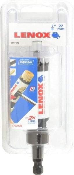 Lenox - 7/8" Diam, 1-9/16" Cutting Depth, Hole Saw - Bi-Metal Saw, Toothed Edge - Exact Tool & Supply