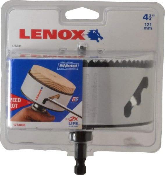 Lenox - 4-3/4" Diam, 1-9/16" Cutting Depth, Hole Saw - Bi-Metal Saw, Toothed Edge - Exact Tool & Supply