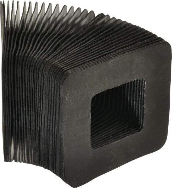 Made in USA - 0.02 Inch Thick, Polyester Square Flexible Bellows - 2 x 2 Inch Inside Square - Exact Tool & Supply