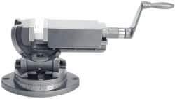 Gibraltar - 2" Jaw Width, 2" Jaw Opening Capacity, 3-Way Angle Swivel Machine Vise - Manual Operation, 1 Station, 8" Long x 1" Deep, Cast Iron - Exact Tool & Supply