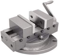 Gibraltar - 4" Jaw Width, 4" Max Jaw Opening, 1-1/2" Throat Depth, Manual Precision Self Centering Vise - Cast Iron (Body), Steel (Jaw Plate), 10-3/4" OAL x 6-3/8" OAH - Exact Tool & Supply