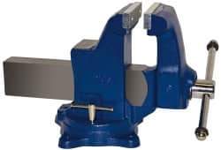 Gibraltar - 6" Jaw Width, 10" Opening Capacity, 6-1/4" Throat Depth, Ductile Iron Swivel Bench Vise - Bolt Down Base Attachment - Exact Tool & Supply