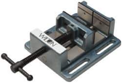 Wilton - 8" Jaw Opening Capacity x 2" Throat Depth, Horizontal Drill Press Vise - 8" Wide x 2" High Jaw, Stationary Base, Standard Speed, 11" OAL x 3.56" Overall Height, Cast Iron - Exact Tool & Supply