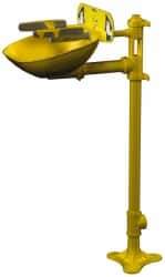 Bradley - Pedestal Mount, Plastic Bowl, Eye & Face Wash Station - 1/2" Inlet, 30 psi Flow, 3 GPM Flow Rate - Exact Tool & Supply