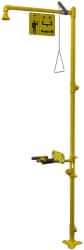 Bradley - 1-1/4" Inlet, 26 GPM shower Flow, Drench shower, Eye & Face Wash Station - No Bowl, Triangular Pull Rod & Push Flag Activated, Galvanized Steel Pipe, Plastic Shower Head, Corrosion Resistant, Top or Mid Supply - Exact Tool & Supply
