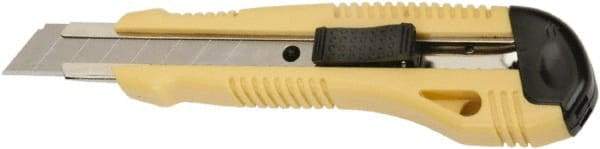 Ability One - Snap Utility Knife - 5-5/8" Steel Blade, Yellow Steel Handle - Exact Tool & Supply