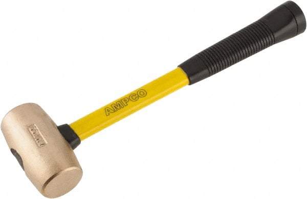 Ampco - 4 Lb Head Mallet - 15" OAL, 15" Long Fiberglass Handle with Grip - Exact Tool & Supply