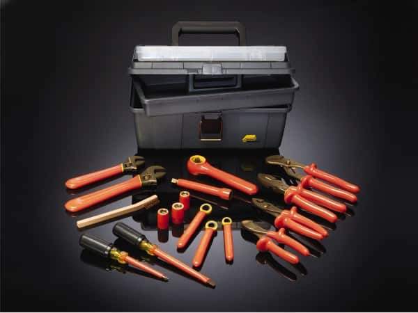 Ampco - 17 Piece 3/8" Drive Insulated Hand Tool Set - Comes in Tool Box - Exact Tool & Supply