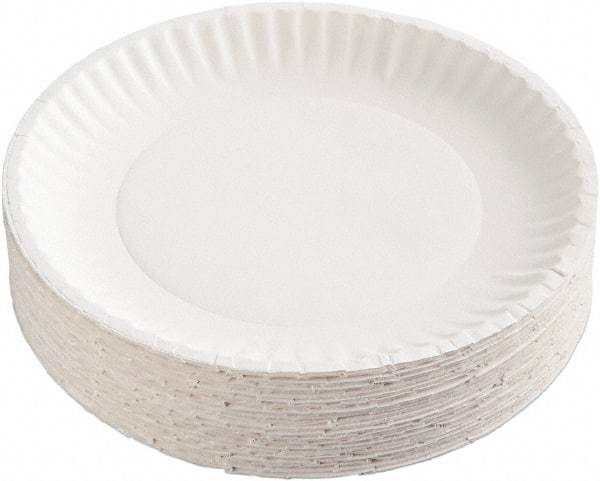 AJM Packaging Corporation - Uncoated Paper Plates, 6" - White - Exact Tool & Supply