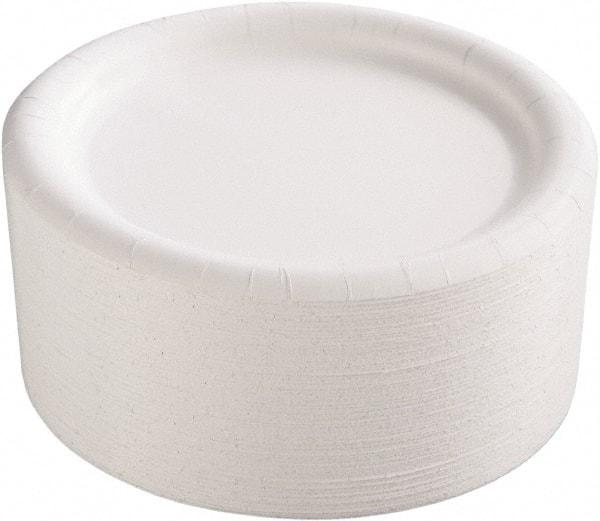 AJM Packaging Corporation - Premium Coated Paper Plates, 9" - White - Exact Tool & Supply