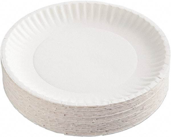 AJM Packaging Corporation - Coated Paper Plates, 9" - White - Exact Tool & Supply