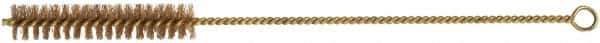 Ampco - 13/16" Diam Helical Phosphorus Bronze Alloy Tube Brush - Single Spiral, 0.008" Filament Diam, 4" Brush Length, 12-1/2" OAL - Exact Tool & Supply