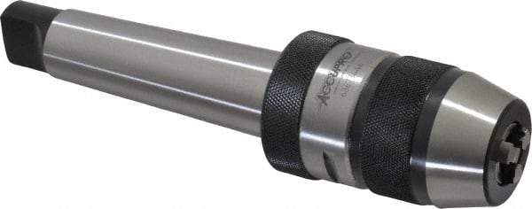 Accupro - 4MT, 1/32 to 1/2" Capacity, Integral Shank Drill Chuck - Keyless, Taper Shank, 1.89" Sleeve Diam, 3.15" Open Length - Exact Tool & Supply