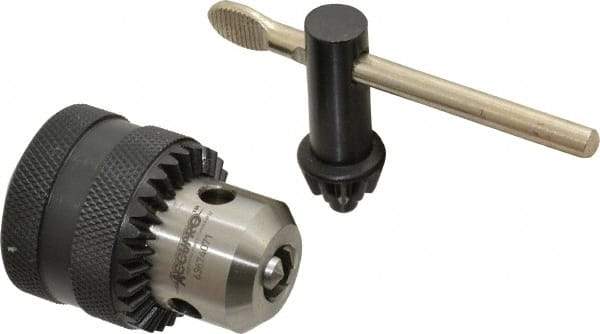 Accupro - 3/8-24, 1/32 to 3/8" Capacity, Threaded Mount Drill Chuck - Keyed - Exact Tool & Supply