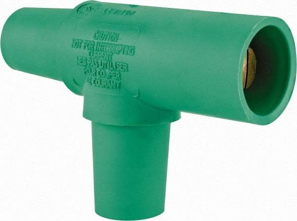 Leviton - 3R NEMA Rated, 600 Volt, 400 Amp, Female-Female-Male, Cam Type, Tapping Tee - Green - Exact Tool & Supply