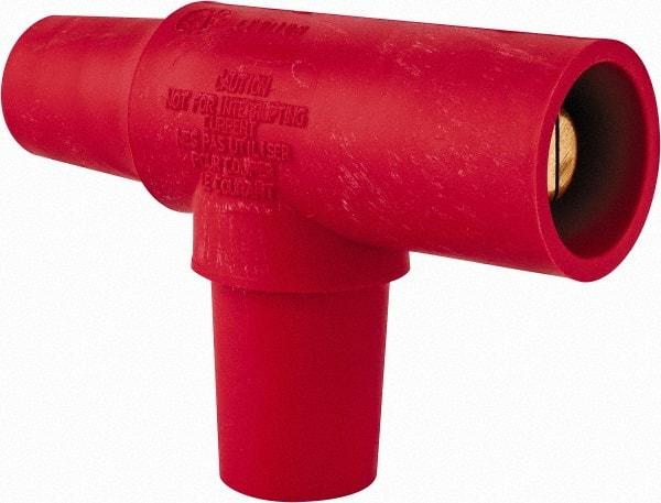 Leviton - 3R NEMA Rated, 600 Volt, 400 Amp, Female-Female-Male, Cam Type, Tapping Tee - Red - Exact Tool & Supply