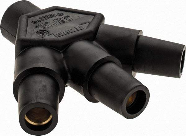 Leviton - 3R NEMA Rated, 600 Volt, 400 Amp, Male-Female-Female-Female, Cam Type, 3-Fer Single Pole Plug and Connector - Black - Exact Tool & Supply