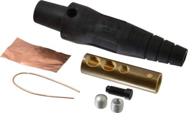 Leviton - 3R NEMA Rated, 600 Volt, 300 Amp, 2 to 2/0 AWG, Cam, Double Set Screw, Female Single Pole Plug and Connector - 6.85 Inch Long, Black - Exact Tool & Supply