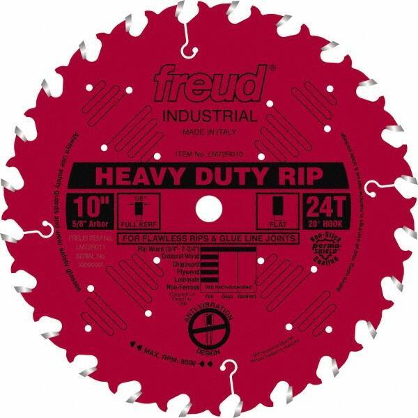 Freud - 10" Diam, 5/8" Arbor Hole Diam, 24 Tooth Wet & Dry Cut Saw Blade - Carbide-Tipped, Standard Round Arbor - Exact Tool & Supply