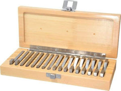 TESA Brown & Sharpe - 0.25 to 45° Angle, 3 Inch Long, Angle Block Set - 50-55 Rc Hardness, 17 Pieces - Exact Tool & Supply