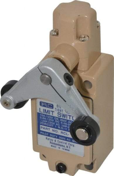 Value Collection - SPDT, NC/NO, 120 VAC, 240 VAC, 480 VAC at 10 Amps, Screw Terminal, Roller Lever Actuator, General Purpose Limit Switch - Exact Tool & Supply