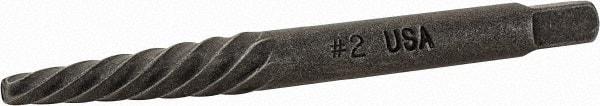 Cleveland - Spiral Flute Screw Extractor - #2 Extractor for 1/4 to 5/16" Screw, 2-3/8" OAL - Exact Tool & Supply