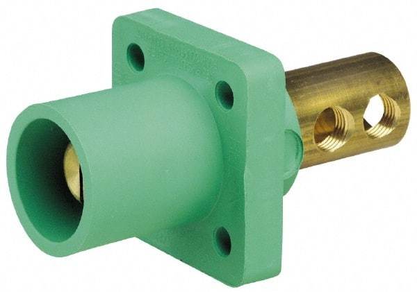 Leviton - 3R NEMA Rated, 600 Volt, 400 Amp, 1/0 to 4/0 AWG, Male, Double Set Screw, Panel Receptacle - 4-1/2 Inch Long, White - Exact Tool & Supply