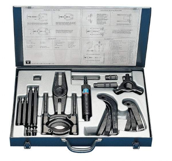 SKF - 8 Ton Capacity, 6" Spread, Hydraulic Puller Set - 3 Jaws, 10.6" Reach - Exact Tool & Supply