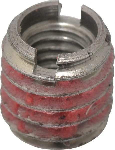 E-Z LOK - M6x1.00 Internal, 3/8-16 External, Metric Coarse, 13/32" Insert Length, Standard Wall Thread Locking Inserts - Stainless Steel, Bright Finish, Grade 303, Use Tool 500-3 - Exact Tool & Supply
