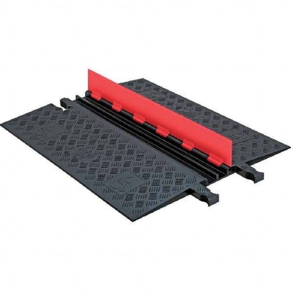 Checkers - On Floor Cable Covers Cover Material: Polyurethane Number of Channels: 2 - Exact Tool & Supply