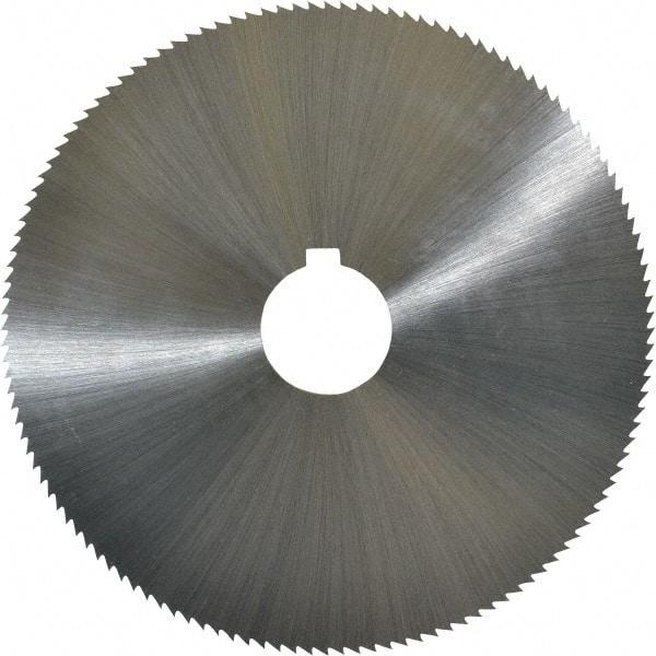 Controx - 5" Diam x 1/16" Blade Thickness x 1" Arbor Hole Diam, 128 Tooth Slitting and Slotting Saw - Arbor Connection, Right Hand, Uncoated, Cobalt, Concave Ground, Contains Keyway - Exact Tool & Supply