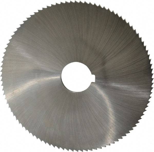 Controx - 5" Diam x 1/8" Blade Thickness x 1" Arbor Hole Diam, 100 Tooth Slitting and Slotting Saw - Arbor Connection, Right Hand, Uncoated, Cobalt, Concave Ground, Contains Keyway - Exact Tool & Supply