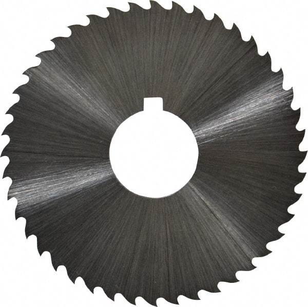 Controx - 1-3/4" Diam x 0.04" Blade Thickness x 1/2" Arbor Hole Diam, 44 Tooth Slitting and Slotting Saw - Arbor Connection, Right Hand, Uncoated, Cobalt, 15° Rake, Concave Ground, Contains Keyway - Exact Tool & Supply