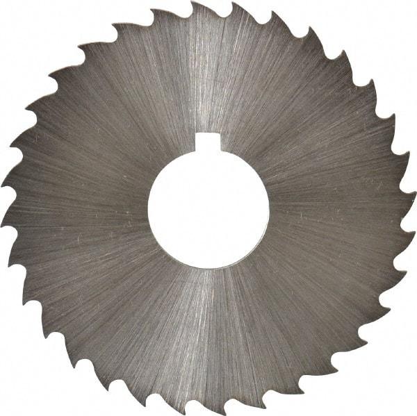 Controx - 1-3/4" Diam x 1/16" Blade Thickness x 1/2" Arbor Hole Diam, 32 Tooth Slitting and Slotting Saw - Arbor Connection, Right Hand, Uncoated, Cobalt, 15° Rake, Concave Ground, Contains Keyway - Exact Tool & Supply