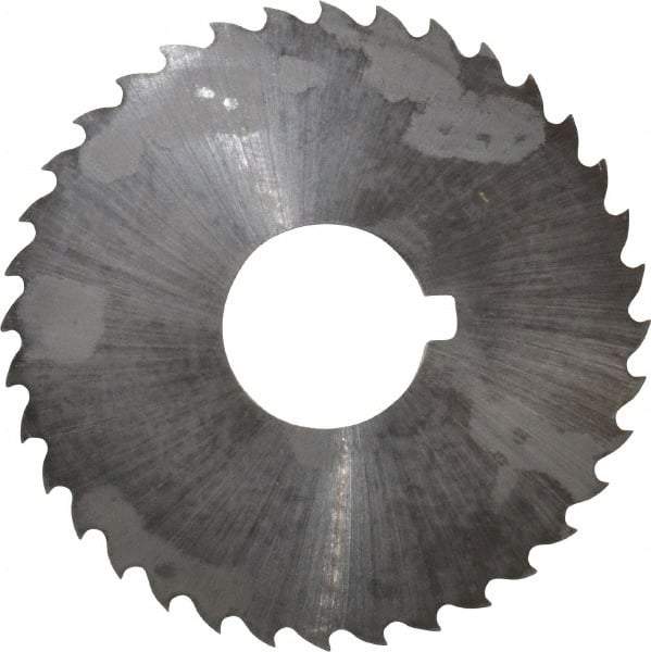 Controx - 2" Diam x 0.0469" Blade Thickness x 5/8" Arbor Hole Diam, 36 Tooth Slitting and Slotting Saw - Arbor Connection, Right Hand, Uncoated, Cobalt, 15° Rake, Concave Ground, Contains Keyway - Exact Tool & Supply