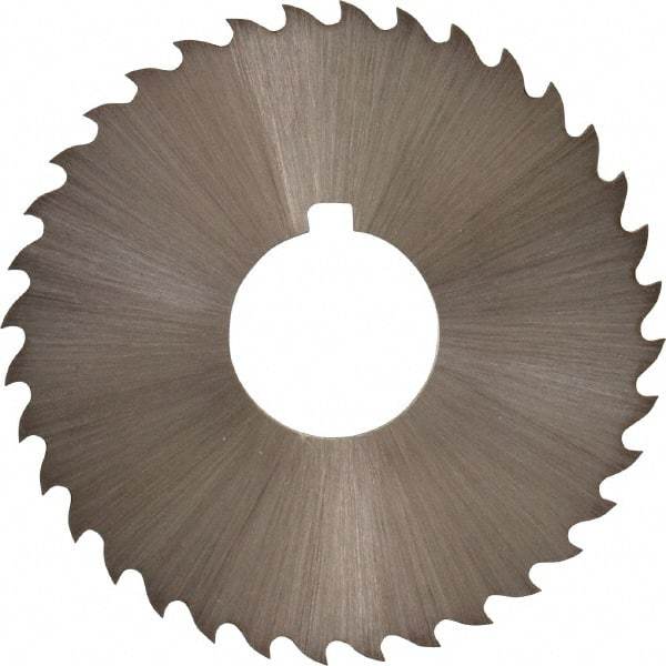 Controx - 2" Diam x 1/16" Blade Thickness x 5/8" Arbor Hole Diam, 36 Tooth Slitting and Slotting Saw - Arbor Connection, Right Hand, Uncoated, Cobalt, 15° Rake, Concave Ground, Contains Keyway - Exact Tool & Supply