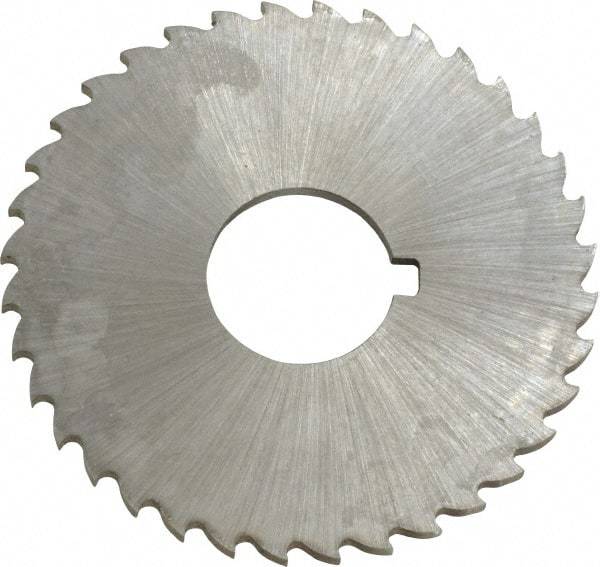 Controx - 2" Diam x 0.0781" Blade Thickness x 5/8" Arbor Hole Diam, 36 Tooth Slitting and Slotting Saw - Arbor Connection, Right Hand, Uncoated, Cobalt, 15° Rake, Concave Ground, Contains Keyway - Exact Tool & Supply