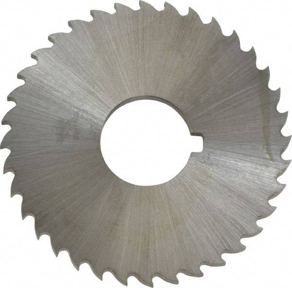 Controx - 2" Diam x 1/8" Blade Thickness x 5/8" Arbor Hole Diam, 36 Tooth Slitting and Slotting Saw - Arbor Connection, Right Hand, Uncoated, Cobalt, 15° Rake, Concave Ground, Contains Keyway - Exact Tool & Supply