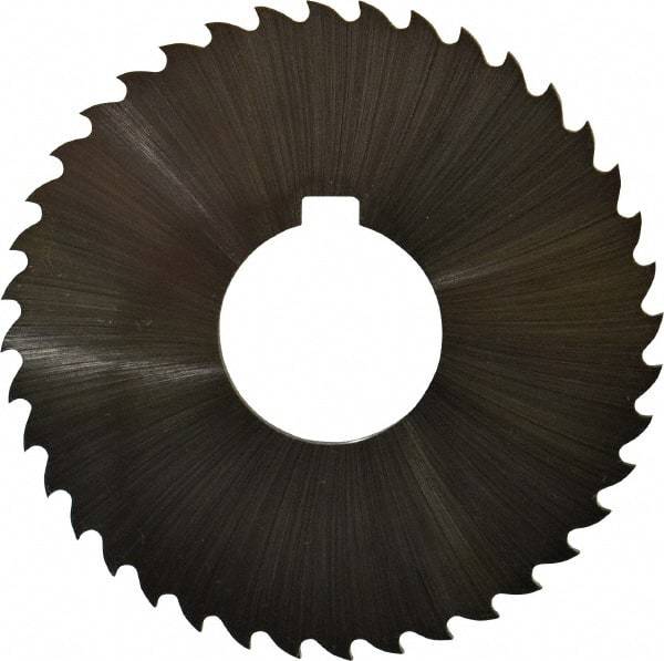 Controx - 3" Diam x 0.0781" Blade Thickness x 1" Arbor Hole Diam, 40 Tooth Slitting and Slotting Saw - Arbor Connection, Right Hand, Uncoated, Cobalt, 15° Rake, Concave Ground, Contains Keyway - Exact Tool & Supply