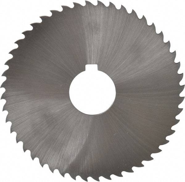 Controx - 4" Diam x 0.0781" Blade Thickness x 1" Arbor Hole Diam, 48 Tooth Slitting and Slotting Saw - Arbor Connection, Right Hand, Uncoated, Cobalt, 15° Rake, Concave Ground, Contains Keyway - Exact Tool & Supply