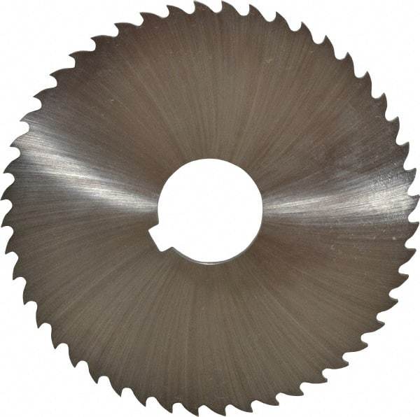 Controx - 4" Diam x 1/8" Blade Thickness x 1" Arbor Hole Diam, 48 Tooth Slitting and Slotting Saw - Arbor Connection, Right Hand, Uncoated, Cobalt, 15° Rake, Concave Ground, Contains Keyway - Exact Tool & Supply