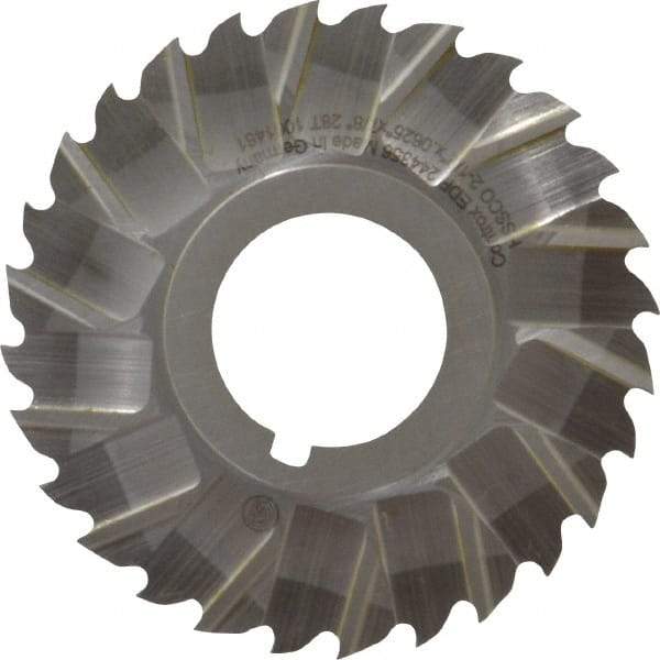 Controx - 2-1/2" Blade Diam x 1/16" Blade Thickness, 7/8" Hole, 28 Teeth, Cobalt Side Chip Saw - Staggered Tooth, Arbor Connection, Right Hand Cut, Uncoated, with Keyway - Exact Tool & Supply