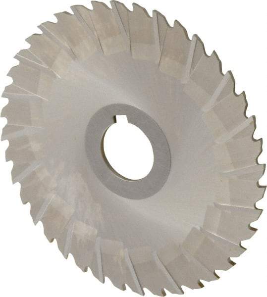 Controx - 5" Blade Diam x x 0.0938" Blade Thickness, 1" Hole, 40 Teeth, Cobalt Side Chip Saw - Staggered Tooth, Arbor Connection, Right Hand Cut, Uncoated, with Keyway - Exact Tool & Supply