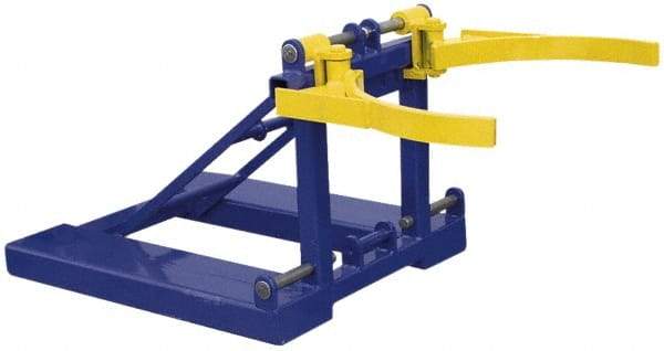 Vestil - 1,100 Lb Load Capacity, 30 & 55 Gal Forklift Drum Handler - 29" Wide x 22-1/2" High - Exact Tool & Supply